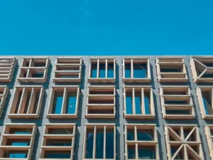 a building with many windows