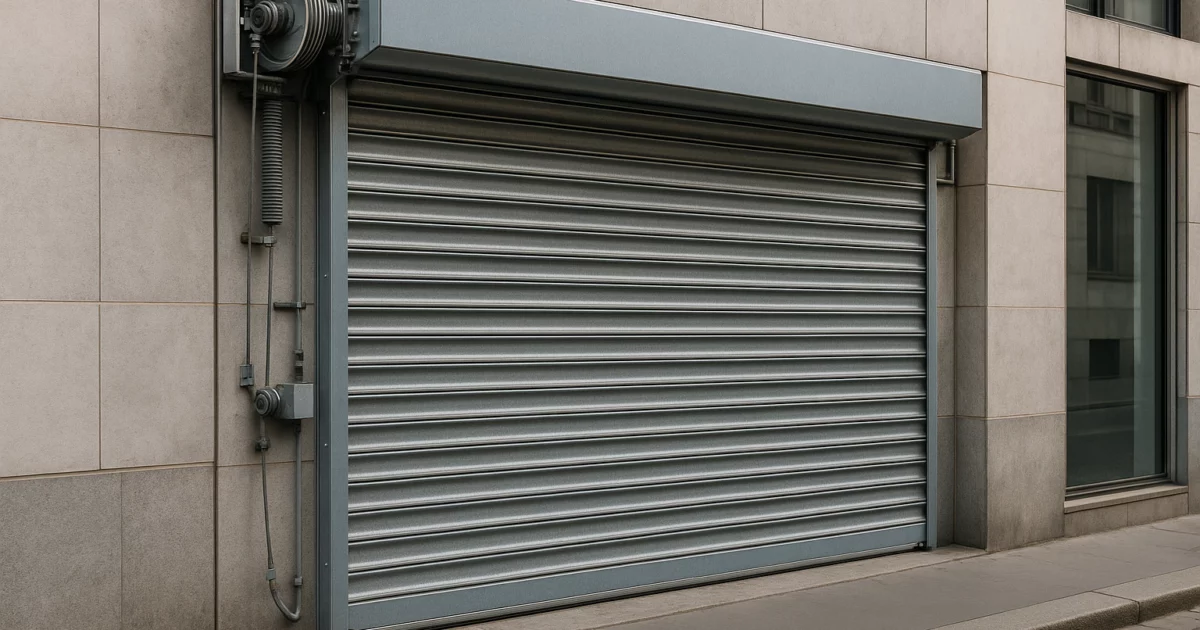 Rideau métallique en entretien à Paris, mettant en avant le mécanisme de maintenance et la durabilité des matériaux.