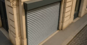 Entretien des rideaux métalliques en 2026, mettant en avant un rideau en métal dans un commerce parisien.