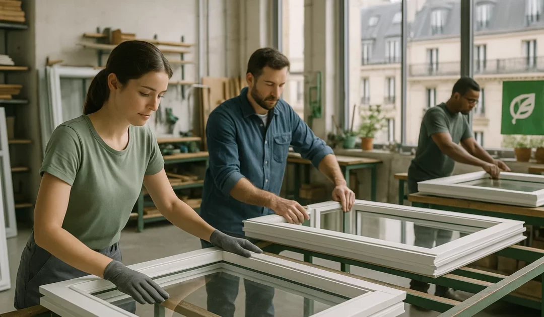 Atelier de fabrication de fenêtres respectant les normes environnementales à Paris.