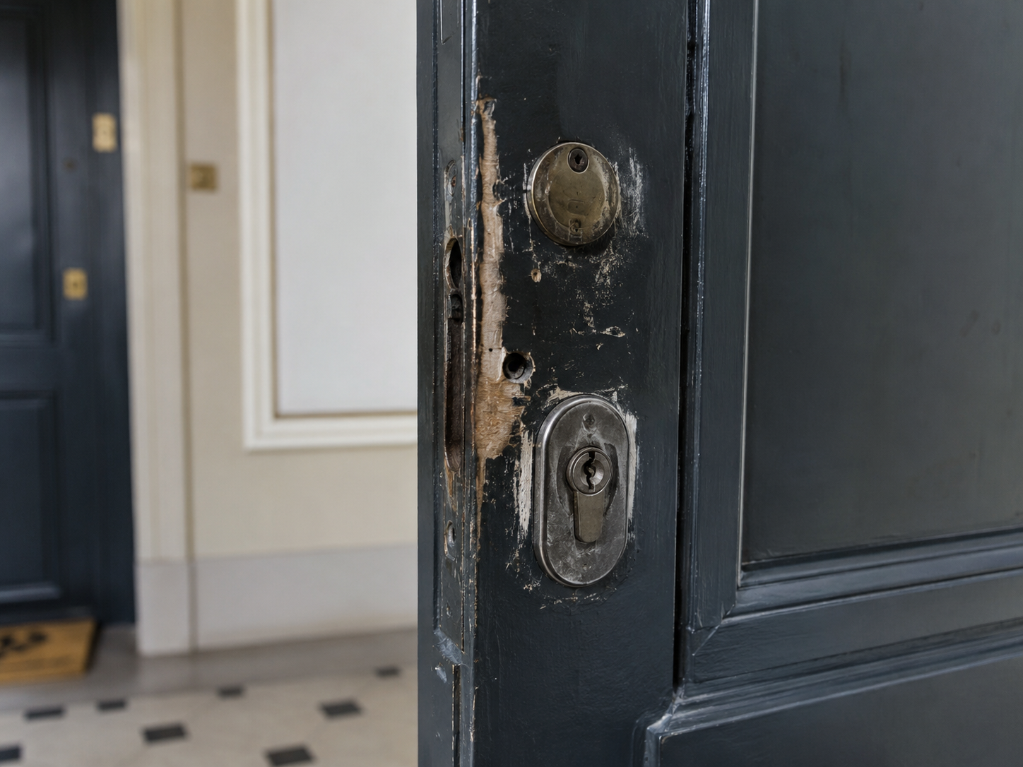 Serrure forcée remplacée par un serrurier Abram’s à Paris