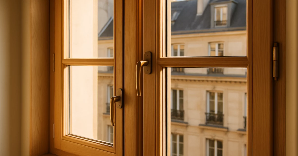 Réparation de fenêtres en bois à Paris, illustrant la durabilité et l'entretien correct des fenêtres.