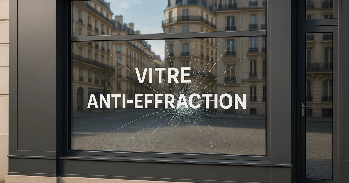 Vitre anti-effraction installée dans un cadre parisien, illustrant la sécurité et le design moderne.