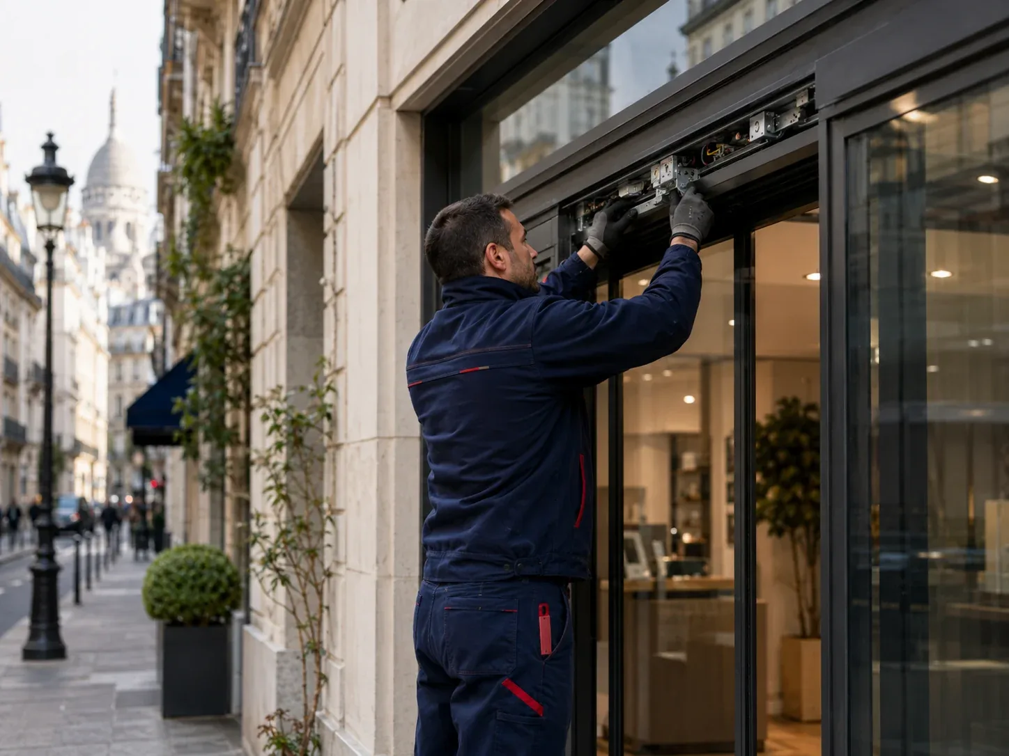 porte-automatique-commerce-paris-abrams Porte automatique de commerce avec système d’accès sécurisé à Paris